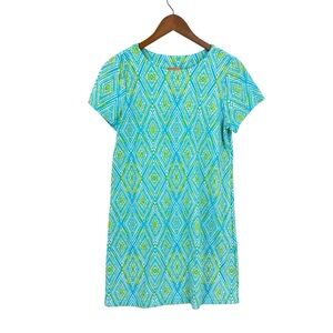 JUDE CONNALLY Dress Stretchy Geometric USA Short Sleeve